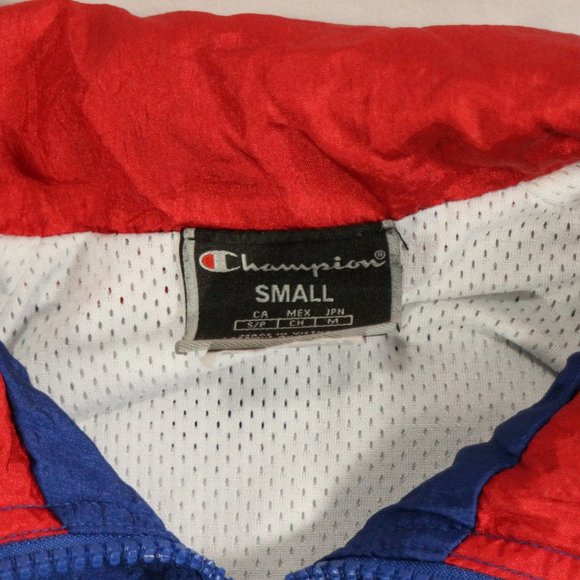 vtg CHAMPION Red White and Blue Full Zip Track Jacket Sz Small US Men Sz Med Wmn - Picture 6 of 14